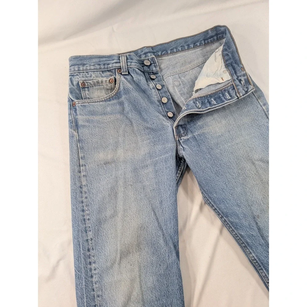VTG Levi's 501xx Jeans Made in USA March 1990 Light Wash Blue 30x30 (33*33 Tag